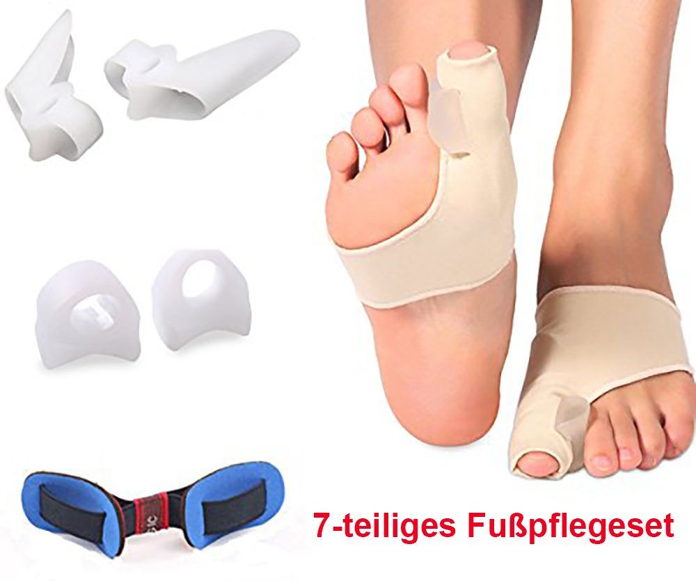 Alster Herz Hallux-Bandage Korrektur Set, Hallux Valgus Schiene mit Protektoren aus Silikon, 1-tlg., lindert Schmerzen bei Hallux Valgus von Alster  Herz