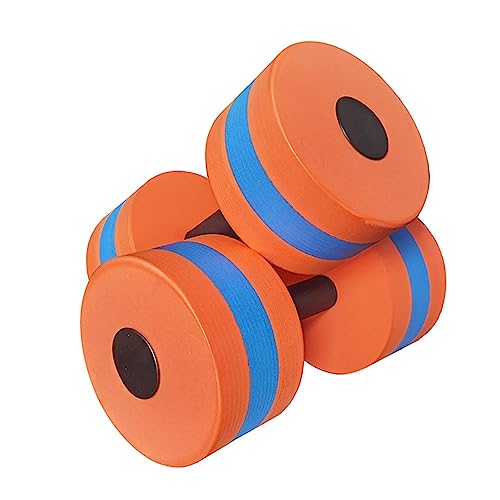 Altsuceser Aquatics Hantel-Set, 2 Stück, Wasser-Hanteln, Wasser-Fitnessgeräte, EVA-Pool-Hanteln, Wassergymnastik-Ausrüstung zur Gewichtsreduktion, Orange, 2 Stück von Altsuceser