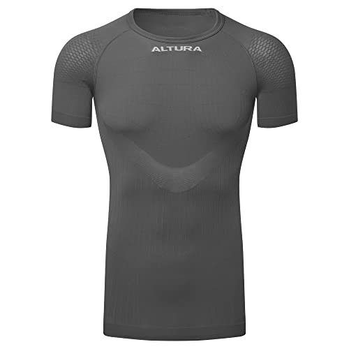 Altura Unisex Tempo Seamless Short Sleeve Thermal Cycling Baselayer - Charcoal - Medium/Large von Altura