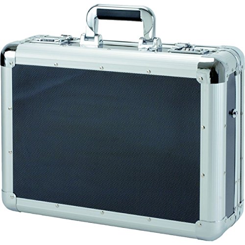ALUMAXX 45140 Laptop-Attachékoffer C-1, Aktenkoffer aus Aluminium, Geschäftskoffer, Laptopkoffer Carbon-Look, Alu-Koffer, Businesskoffer ca. 46 cm, Silber, Koffer ca. 45,5 x 35 x 15,5 cm von Alumaxx
