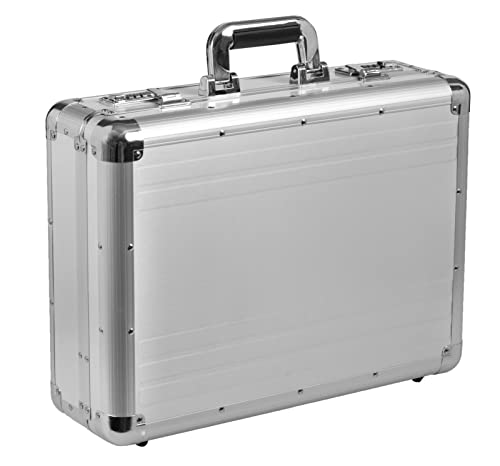 ALUMAXX 45114 Attachékoffer TAURUS, Aktenkoffer aus Aluminium, Businesskoffer, Dokumentenkoffer, Alu-Koffer, Aluminiumkoffer ca. 46 cm, Silber, 46 x 34 × 16 cm von Alumaxx