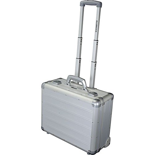 ALUMAXX 45163 Business Trolley Galaxy, Trolleykoffer Aluminium, Reisekoffer mit Schloss, Businesstrolley mit Overnight Fach, Alukoffer mit Inlay für 13 Zoll Geräte, silber matt, Koffer 37 x 46 x 20 cm von Alumaxx