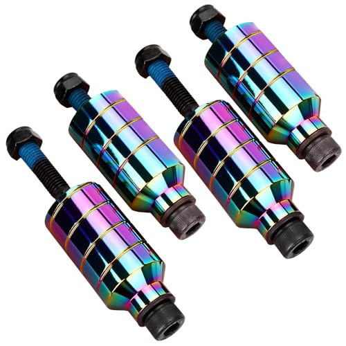 Scooter pegs - 2 stück Pro Stunt Scooter Pegs Rainbow Schward mit 12.9 Stufe Achse und Befestigungsmutter | Aluminium PRO-Roller-PEG | 5050s Grinds von Aluscota