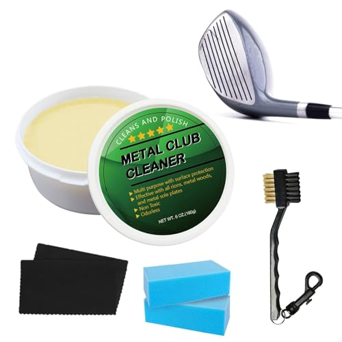 Alwida Golf Club Cleaning Kit, Golf Club Polish and Cleaner, Golf Accessories Kit with Polishing Cloth and Brush, Golf Club Cleaner Brush Remove Stains Scratches Rust Scuffs from Your Clubs von Alwida