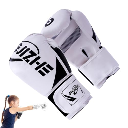 Kinder-Boxhandschuhe, langlebige PU-Muay-Thai-Handschuhe, leichte Box-Sparring-Handschuhe, stoßdämpfende MMA-Handschuhe, Fitness-Workout-Handschuhe, mattschwarze Boxhandschuhe für Kinder-Kickboxen von Alwida