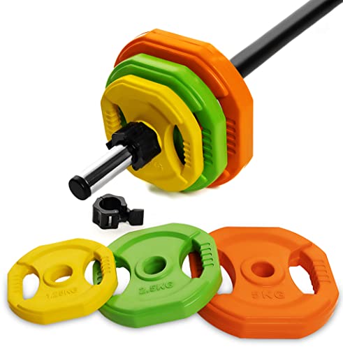 AmStaff Fitness Cardio Body Pump Langhantel-Set, verstellbare Hantelscheiben für Home & Gym Workout von AmStaff Fitness