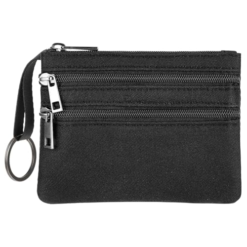 Amabro Mini Geldbörse Damen,Kleines Portemonnaie Geldbeutel Geldbörse Herren Schlüsseltasche Klein Wechselgeldbeutel Mit Reißverschluss Schlüsselring Tragbare Geldfach Schlüsselanhänger Münztasche von Amabro