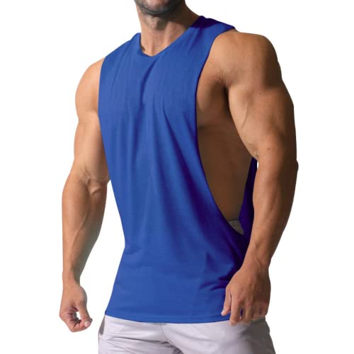Amacigana Herren Weste Solide Round Tank Top ärmellos Racerback Y Rücken Muskel Fitness Tanks T-Shirt für Stringer Bodybuilding Workout Gym (3,3XL) von Amacigana