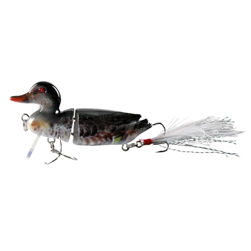 Amagogo 3D-Enten-Angelköder, Angelhaken, praktischer Süßwasser-Tintenfischköder, Kunstköder für professionelles Flussangeln, A von Amagogo