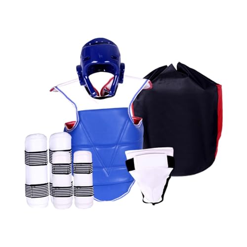 Amagogo 5-teilige Taekwondo-Schutzausrüstung, Box-Tiefschutz, Karate-Sparring-Ausrüstung für Kickboxen, Grappling, Sanda, XXL von Amagogo