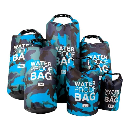 Amagogo 6-teilige wasserdichte Trockentasche, hält die Ausrüstung trocken, Rucksack, trockene Aufbewahrungstasche für Damen und Herren, zum Schwimmen, Hellblau von Amagogo