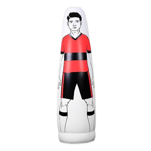Amagogo Aufblasbare Fußball-Trainingspuppe für Erwachsene und Kinder, tragbar, professionelle Fußball-Übungsausrüstung, Boxsack, rot 160cm von Amagogo