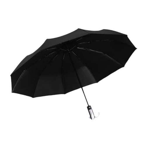 Amagogo Automatischer Taschenschirm, Reiseschirm für Regen, Dreifach Faltbarer Regenschirm für Strand, Outdoor-Aktivitäten, Ausflüge, Schwarz von Amagogo