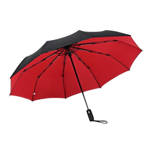 Amagogo Automatischer Taschenschirm, tragbarer Regenschirm für Camping, Wandern, Reisen, Herren, Rot von Amagogo