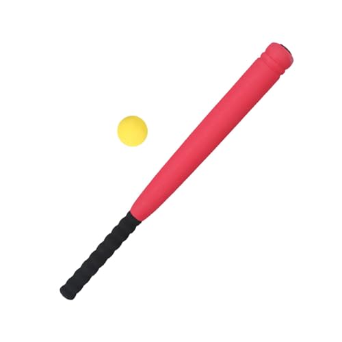 Amagogo Baseballschläger- und Ballset, Kinder-Baseballschläger, leicht zu greifen, Trainingsgeschenk, Baseballschläger mit Bällen für Kinder, Erwachsene und, 21 Zoll, Rot von Amagogo