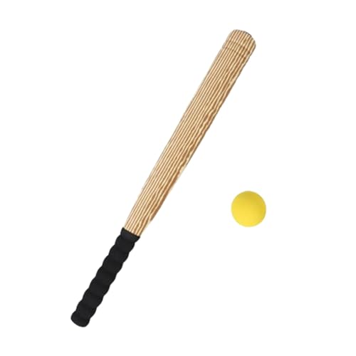Amagogo Baseballschläger und Ballset, lustige Spiele, tragbares Trainingsübungs-Baseballspielzeug für Kinder, Schwamm-Baseballschläger für Erwachsene, Farbe der Holzmaserung von Amagogo