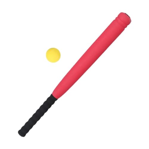 Amagogo Baseballschläger und Ballset, lustige Spiele, tragbares Trainingsübungs-Baseballspielzeug für Kinder, Schwamm-Baseballschläger für Erwachsene, Rot von Amagogo
