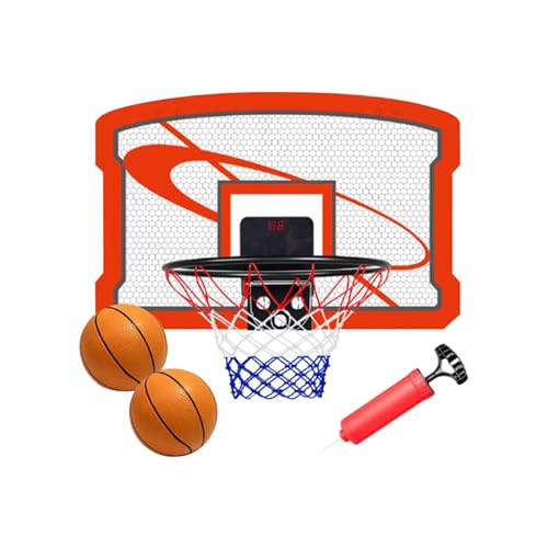 Amagogo Basketballkorb mit elektronischer Anzeigetafel, Mehrzweck-Basketballrahmen, einfach zu montierendes Basketballbrett für Erwachsene und Kinder, Rot von Amagogo