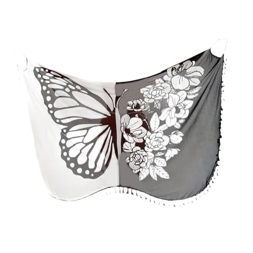 Amagogo Boho Damen Schmetterling Badeanzug Überwurf Strand Wickel Strandmode für Partys, M von Amagogo
