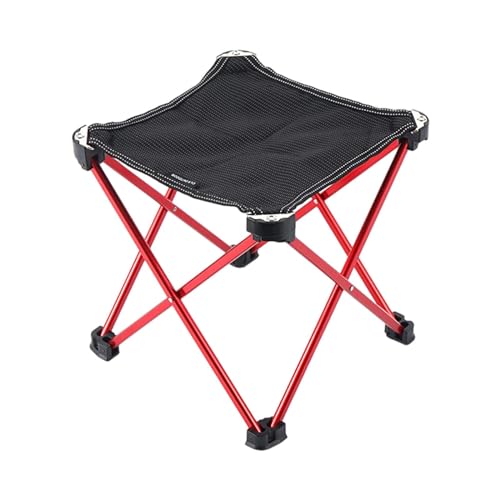 Amagogo Campinghocker, tragbarer Stuhl, Mini-Klapphocker, robuster Kleiner Klappstuhl, Angelhocker für Picknick, Gartenarbeit, Mini-Hocker, Rot von Amagogo
