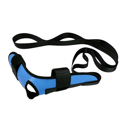 Amagogo Fitness-Stretching-Gurt, Hamstring-Gurt, leichtes Zubehör, Übungsgürtel mit Mehreren Schlaufen, Beinstrecker-Band für im Fitnessstudio, Blau von Amagogo