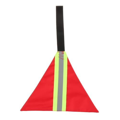 Amagogo Kajak-Sicherheitsreiseflagge, Warnflagge zum Kanuschleppen, tragbar mit reflektierendem Streifen für Anhängerkanus, Boote, Kajakzubehör, Rotes Dreieck von Amagogo