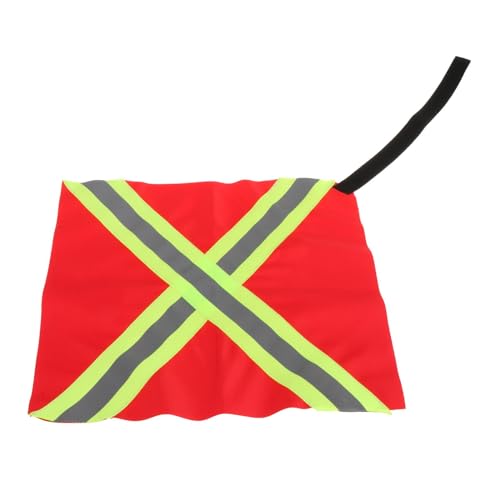 Amagogo Kajak-Sicherheitsreiseflagge, Warnflagge zum Kanuschleppen, tragbar mit reflektierendem Streifen für Anhängerkanus, Boote, Kajakzubehör, rotes Quadrat von Amagogo