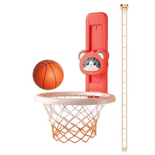 Amagogo Kinder-Basketballkorb, Touch-Hochsprung-Zähler, Hand-Auge-Koordination, Kinderhöhen-Touch-Gerät, Sprungtrainer für Kinderspiel, Rot mit Aufklebern von Amagogo