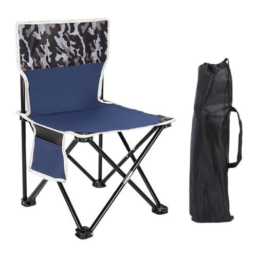 Amagogo Klappstuhl für draußen, Angelstuhl mit Seitentasche, Campingausrüstung mit Rückenlehne, tragbarer Campingstuhl für Rucksackreisen von Amagogo