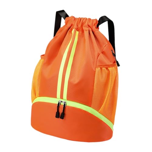 Amagogo Kordelzug-Rucksack, Basketballtasche, Rucksack, verstellbar, wasserdicht, Sport-Rucksack mit Kordelzug, Schwimmtasche für die Reise, Orange von Amagogo