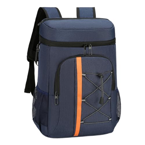 Amagogo Kühltasche, isolierter Kühlrucksack, tragbarer, atmungsaktiver Strandkühler für Erwachsene mit Reißverschluss, Lunch-Rucksack für Picknick, Wandern, Blau von Amagogo