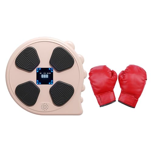 Amagogo Musik-Boxmaschine, Musik-Boxwand-Zielscheibe, entspannend, beleuchtet, für Erwachsene und Kinder, Karate, Taekwondo, Boxtrainer, Schlagpolster, rosa mit Handschuh von Amagogo