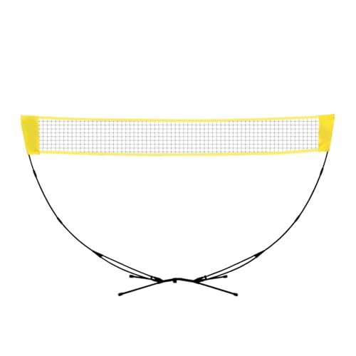 Amagogo Nur Badmintonnetz, Tennisnetz, tragbares Netz, einfach zu montierendes Ersatznetz, faltbares Maschennetz für Wettkämpfe im Hinterhof und im Freien, Gelb von Amagogo