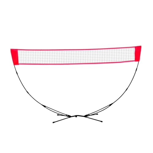 Amagogo Nur Badmintonnetz, Tennisnetz, tragbares Netz, einfach zu montierendes Ersatznetz, faltbares Maschennetz für Wettkämpfe im Hinterhof und im Freien, Rot von Amagogo