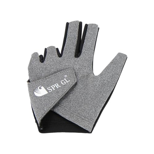 Amagogo Queue-Handschuhe mit separaten Fingern, offener Pool-Queue-Handschuh für die Linke Hand, schweißabsorbierender professioneller Billard- und, hellgrau von Amagogo