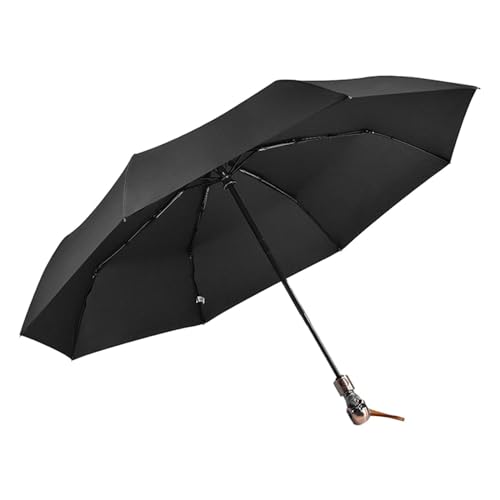 Amagogo Regenschirm mit Totenkopf-Motiv, faltbar, wetterfest, langlebig, 8 Rippen, Reiseschirm, automatischer Regenschirm für Pendler im Sommer von Amagogo