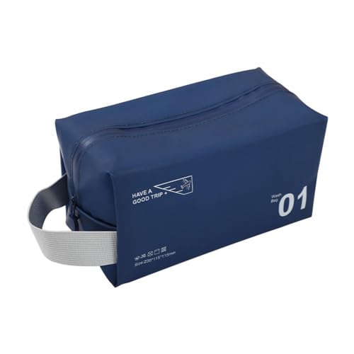 Amagogo Reise-Kulturtasche, wasserdichte Reise-Badezimmertasche mit Griff, Kosmetiktasche, Blau von Amagogo