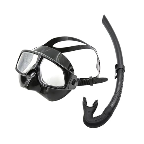 Amagogo Schnorchelset, Tauchmaske, Weitwinkel-Schnorchelausrüstung, verstellbares Band, Taucherbrille für Erwachsene, Schnorchelausrüstung, Schwarz von Amagogo