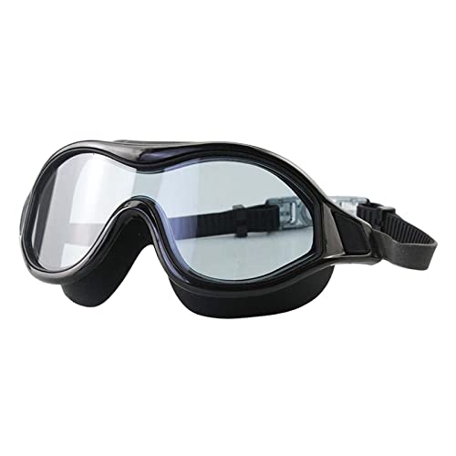 Amagogo Schwimmbrille Erwachsene Schwimmbrille Anti Fog Tauchbrille Professionelle Unisex Großer Rahmen Verstellbar für Frauen Jugend Männer Outdoor Indoor Schwarz von Amagogo