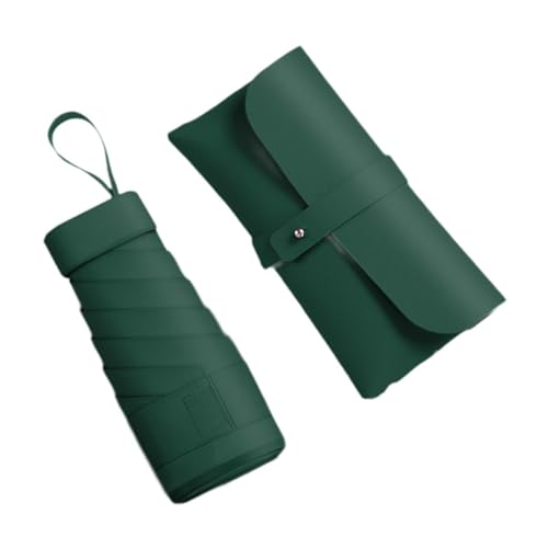 Amagogo Taschenschirm mit Hülle, Tragbarer Regenschirm Wetterfester Reiseschirm, Grün von Amagogo