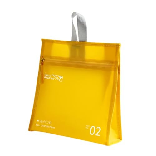 Amagogo Tragbare Reise-Make-up-Tasche mit Griff, Make-up-Kosmetiktasche für Reisekoffer, Gelb von Amagogo