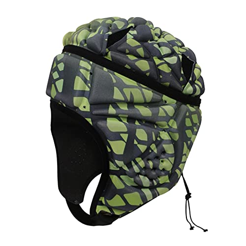 Amagogo Verstellbarer Rugby-Helm Kopfschutz Kopfbedeckung für Fußball Baseball Kopfschutz Weicher Schutzhelm für Erwachsene Jugend - Grün von Amagogo