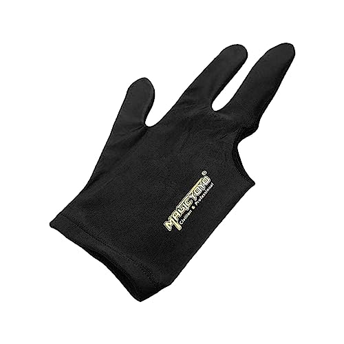 Amagogo Glove Billardhandschuhe für Wettkampfspiele, Dehnbare DREI Finger Handschuhe für Erwachsene, Schwarz von Amagogo