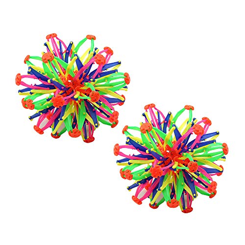 Amasawa 2 Stück Expandable Ball Zappeln Spielzeug,Hand fangen Atmen Blume Bälle, Größere Kugel Versenkbare Veränderbar Magic Flower Ball für Kinder und Eltern von Amasawa