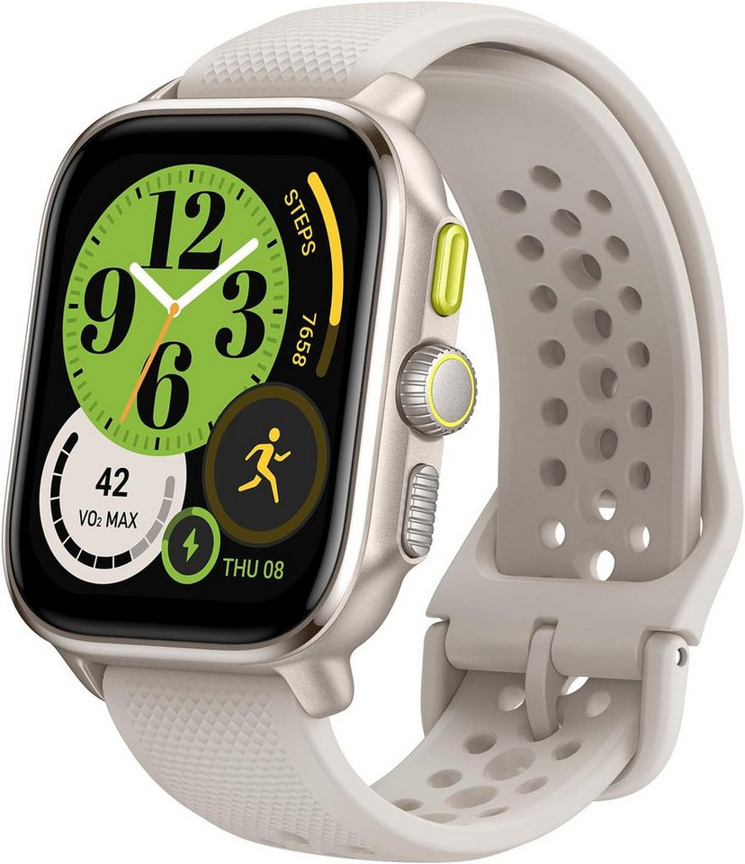 Amazfit A2293 Smartwatch (4,4 cm, android ios), Laufuhr mit GPS AMOLED Display KI-Coach 150 Sportmodi Musikfunktion von Amazfit