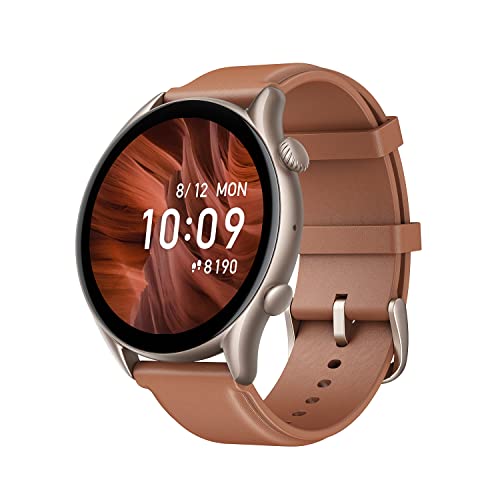 Amazfit GTR 3 Pro Smartwatch 1,45" AMOLED-Display GPS Fitness Uhr mit Überwachung von Herzfrequenz, Schlaf, SpO2, Sport Watch mit über 150 Sportmodi, Bluetooth-Anrufen, Musiksteuerung, Brown Leather von Amazfit