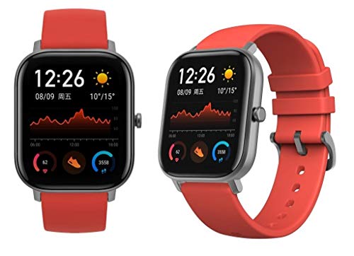 Amazfit GTS Smartwatch - mit Herzfrequenz-Messung, AMOLED-Display, Gorilla Glass 3 - 5ATM wasserdicht, Vermillion Orange von Amazfit