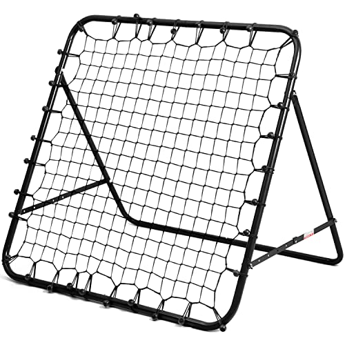 Amazing Tour Rebounder-Netz, 100 x 100 x 70 cm, Übungs-Fußball-Trainingsnetz, Fußball-Trainingsnetz, Rückschlag-Ziel, Pro für Kinder, Spiel-Lehrgerät, verstellbar, tragbar, Schwarz von Amazing Tour