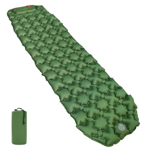 Amazon Basics - Camping-Isomatte, leicht, wasserdicht, mit Fußpumpe, 5,6 cm dick, Olivgrün, Mittel von Amazon Basics