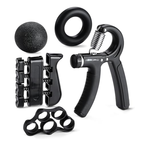 Amazon Basics Griffkrafttrainer Unterarm-Krafttrainer 5-teiliges Set, schwarz von Amazon Basics